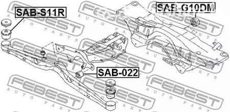 Запчасти и расходники - Сайлентблок редуктора Subaru Impreza G10/G11 93>/Legacy B11 94-98 FEBEST SA