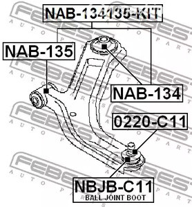 Авто тетиктер жана сарптоолору - С/б перед рычага зад Febest NAB134