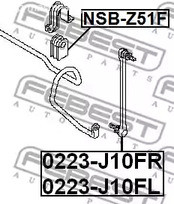 Запчасти и расходники - Втулка стабилизатора переднего d25 Nissan Maxima/Murano 07-14 FEBEST NSBZ51