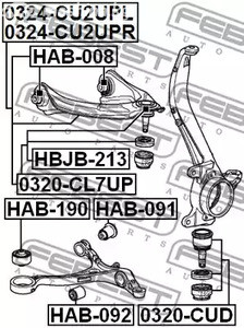 Авто тетиктер жана сарптоолору - Рычаг передний верхний правый Honda Accord ex 08-12 FEBEST 0324CU2UPR