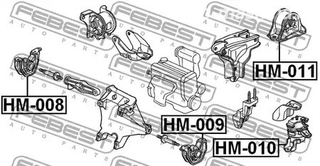 Spare Parts and Consumables - Подушка ДВС Honda Civic 1.4-1.6i 95-01 FEBEST HM010