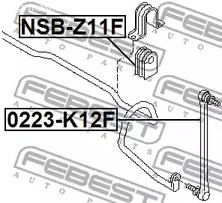 Spare Parts and Consumables - Втулка стабилизатора переднего d18 АКПП Nissan Micra K12E 02-10 FEBEST NSBZ