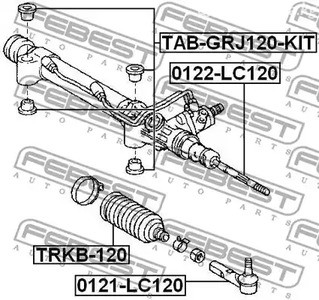 Запчасти и расходники - Пыльник рейки рулевой Toyota Land Cruiser 02>/Hi-Ace 95> FEBEST TRKB120