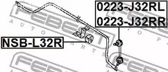 Запчасти и расходники - Втулка стабилизатора заднего d16 Nissan Altima 06-12 FEBEST NSBL32R