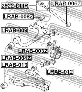 Запчасти и расходники - Сайлентблок зад. рычага верхн. Land Rover Range Rover Sport 4.2-4.4 05> FEB