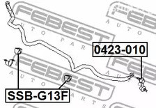 Авто тетиктер жана сарптоолору - Втулка стабилизатора переднего Subaru Impreza G13/G14/G23 11> FEBEST SSBG13