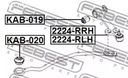 Spare Parts and Consumables - Сайлентблок растяжки рычага VIN: 020708> KIA Rio 00> FEBEST KAB020