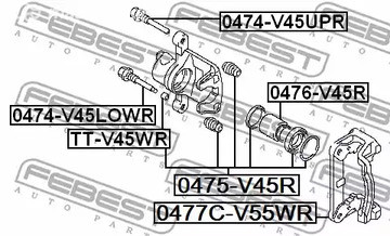 Spare Parts and Consumables - Рем.к-т диск.торм. disk diam.43 Mitsubishi Pajero 90-96 FEBEST 0475V45R