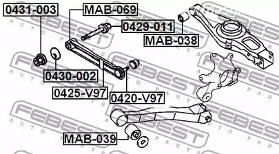 Авто тетиктер жана сарптоолору - Шайба-эксцентрик Mitsubishi Pajero IV 06> FEBEST 0430002