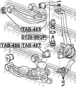 Spare Parts and Consumables - Сайлентблок переднего верхнего рычага toyota febest tab485