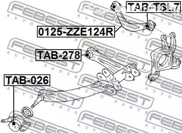 Spare Parts and Consumables - Сайлентблок заднего рычага Toyota Celica ZZT230/231 FEBEST TAB278