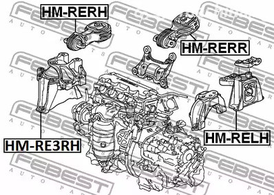 Spare Parts and Consumables - Подушка двигателя правая Honda CR-V RE3/RE4 2007-2012 FEBEST HMRERH