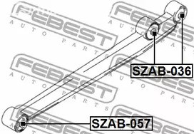 Авто тетиктер жана сарптоолору - Сайлентблок заднего продольного рычага Suzuki Ignis 00-08 FEBEST SZAB057