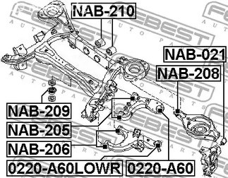 Авто тетиктер жана сарптоолору - С/б зад дифференциала Febest NAB210