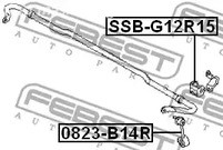 Авто тетиктер жана сарптоолору - Втулка стабилизатора заднего d15 Subaru Forester S12 07-12 FEBEST SSBG12R15