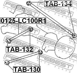 Spare Parts and Consumables - С/блок заднего продольного нижнего рычага Febest TAB130