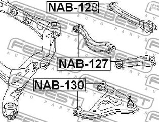 Авто тетиктер жана сарптоолору - Сайлентблок рычага зад. Nissan Skyline 94-98 FEBEST NAB130