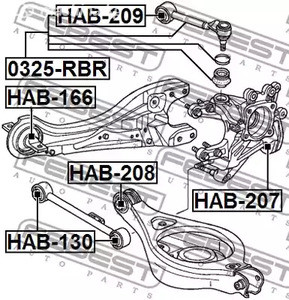 Spare Parts and Consumables - Сайлентблок задней тяги Honda Odyssey 05> FEBEST HAB209