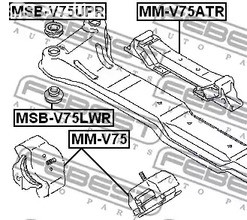 Авто тетиктер жана сарптоолору - Подушка ДВС опора подрамника Mitsubishi Pajero/Montero 3.0-3.8/2.5DT-3.2DT