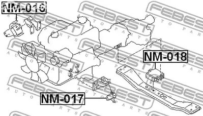 Авто тетиктер жана сарптоолору - Подушка двигателя передняя Nissan Terrano I WD21 PATHFINDER WD21 86-95 FEBE