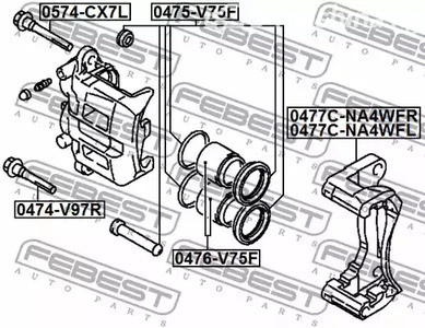 Spare Parts and Consumables - Р/к суппорта перед Febest 0475V75F