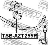 Запчасти и расходники - Втулка стабилизатора заднего Toyota Avensis/Caldina 02-08 FEBEST TSBAZT255R