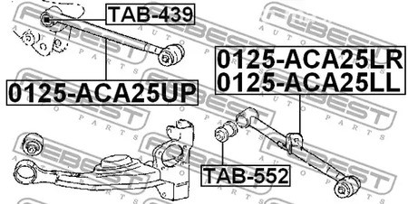 Spare Parts and Consumables - Сайленблок задней поперечной тяги febest tab552