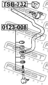 Авто тетиктер жана сарптоолору - Тяга стабилизатора переднегоToyota 4 Runner #ZN18#/ Land Cruiser 95-02 FEBE