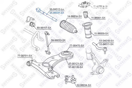 Запчасти и расходники - Тяга рулевая Toyota RAV 4 ACA2#/CLA2#/ZCA2# 03> STELLOX 5598031SX