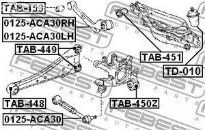 Spare Parts and Consumables - Сайлентблок заднего рычага Toyota Rav4 ACA3#/GSA3# 05-13 FEBEST TAB451