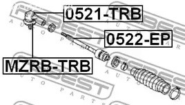 Запчасти и расходники - Наконечник рулевой Mazda Tribute CP 01> FEBEST 0521TRB