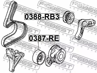 Запчасти и расходники - Ролик натяжной Honda Accord/Civic/CR-V/FR-V 2.0-2.4i 03> FEBEST 0387RE