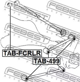Запчасти и расходники - С/блок заднего продольного рычага Febest TAB499