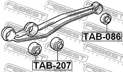 Spare Parts and Consumables - Сайлентблок продол. рычага пер. Toyota Land Cruiser #J80 90-98 FEBEST TAB20