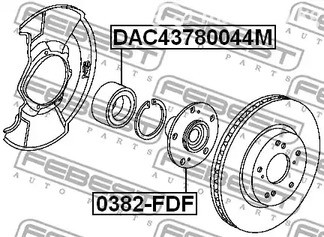 Авто тетиктер жана сарптоолору - Подшипник ступ. пер.Honda Civic (FK/FD/FN) 06> FEBEST DAC43780044M