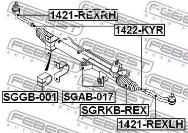 Авто тетиктер жана сарптоолору - Тяга рулевая Ssang Yong Kyron 05-12 FEBEST 1422KYR