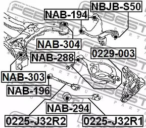 Spare Parts and Consumables - Болт с эксцентриком Nissan Murano Z51 07-14 FEBEST 0229003