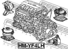 Запчасти и расходники - Подушка двигателя левая Honda Pilot YF4 09-15 FEBEST HMYF4LH