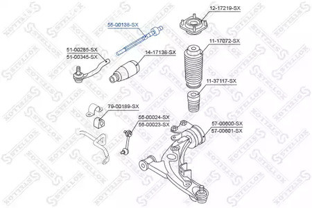 Авто тетиктер жана сарптоолору - Тяга рулевая Mazda CX-7 07> STELLOX 5500138SX