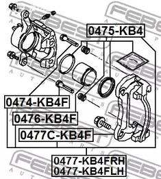 Spare Parts and Consumables - Болт направляющего суппорта Mitsubishi L200 KB4T 05-15 FEBEST 0474KB4F