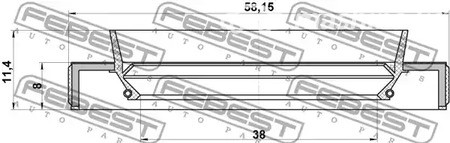 Авто тетиктер жана сарптоолору - Сальник дифференциала 40x58x8/11.5 Honda Accord/Prelude 1.8-2.3 90> /CR-V 2