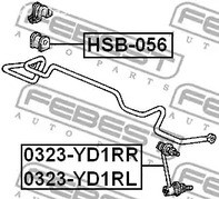 Запчасти и расходники - Втулка стабилизатора заднего Honda STREAM 00-06 FEBEST HSB056