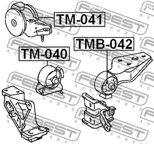 Авто тетиктер жана сарптоолору - Сайлентблок опоры ДВС Toyota Corsa/Tercel EL5/NL50 94-99 FEBEST TMB042