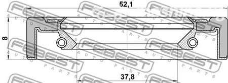 Spare Parts and Consumables - Сальник ступицы задней 39x52x8 Mazda MPV LV 90-99 FEBEST 95GCY39520808X