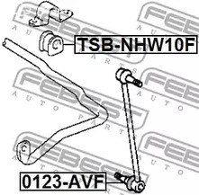 Авто тетиктер жана сарптоолору - Втулка стабилизатора переднего Toyota Prius NHW10 97-03 FEBEST TSBNHW10F