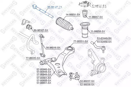 Spare Parts and Consumables - Тяга рулевая Toyota Previa ACR3# 00> STELLOX 5598027SX