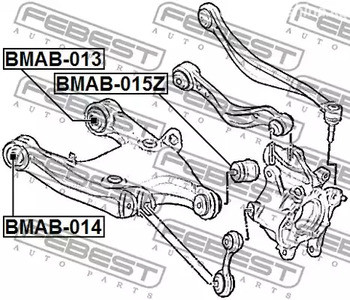 Запчасти и расходники - Сайлентблок заднего нижнего рычагаBMW 5 F10 FEBEST BMAB013