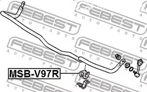 Авто тетиктер жана сарптоолору - Втулка стабил-ра зад Febest MSBV97R