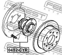 Запчасти и расходники - К-кт подшипника ступ. зад Mitsubishi ASX 4x4 1.5-2.3 06> FEBEST 0482CYR