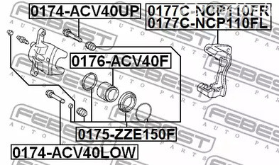 Авто тетиктер жана сарптоолору - Поршень суппорта торм. Toyota Camry 06> FEBEST 0176ACV40F